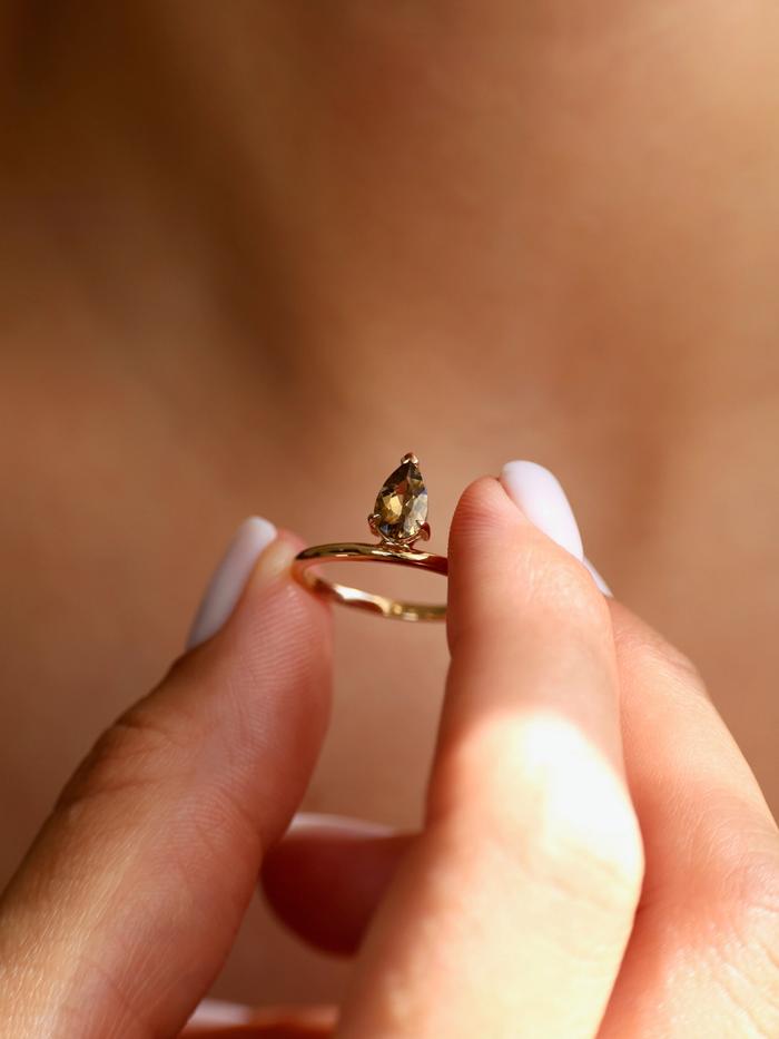 Nangi fine jewelry - champagne tourmaline ring in yellow gold