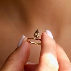 Nangi fine jewelry - champagne tourmaline ring in yellow gold