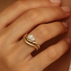 Nangi fine jewelry - white lab-grown diamond ring in gold