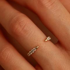 Nangi fine jewelry - white lab-grown diamond ring in gold