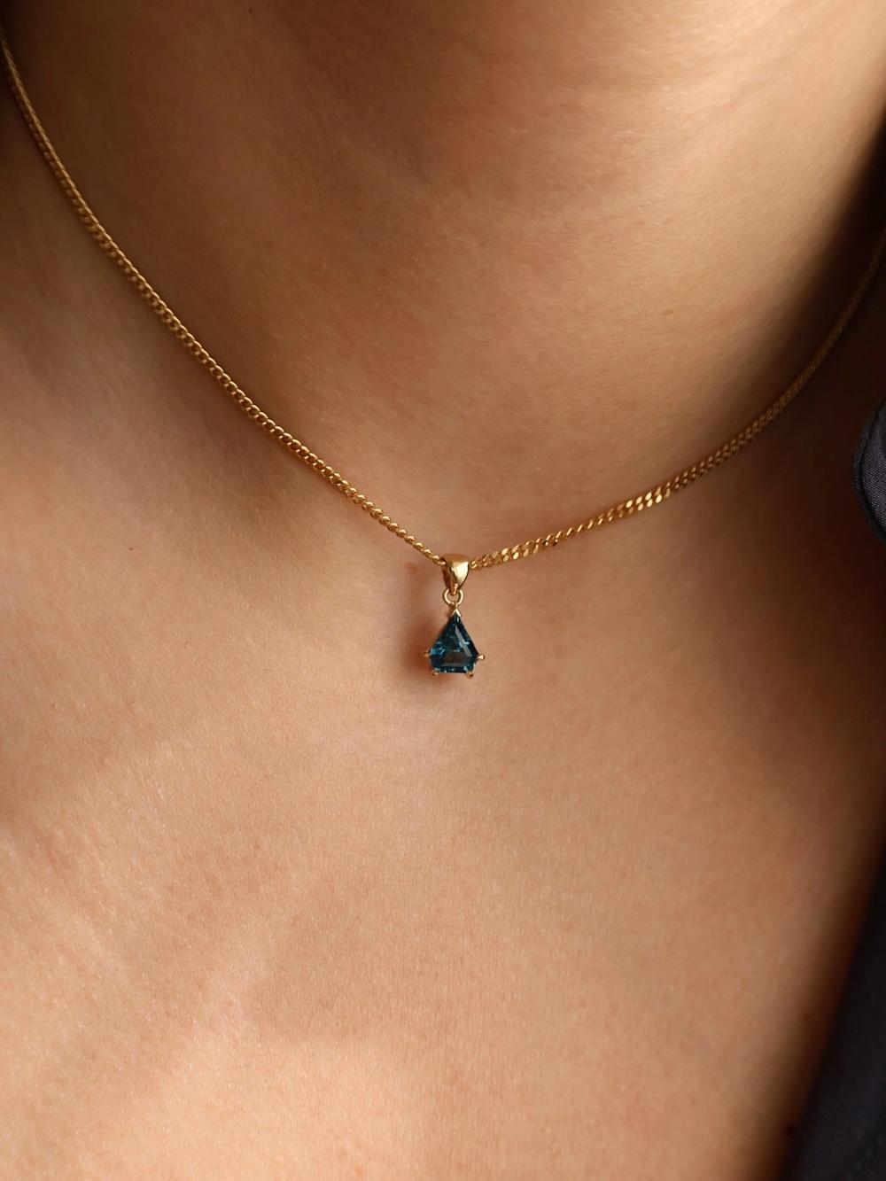 Ocean Peacock Shield Sapphire Pendant