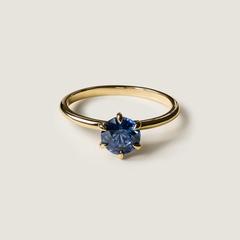 Nangi fine jewelry - teal / Peacock ring in yellow gold