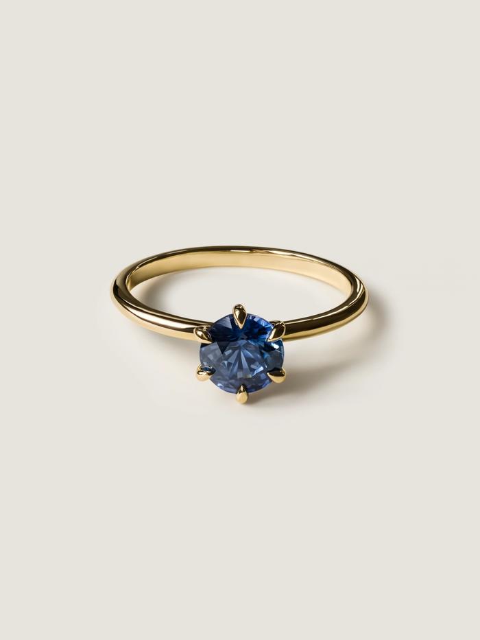 Nangi fine jewelry - teal / Peacock ring in yellow gold