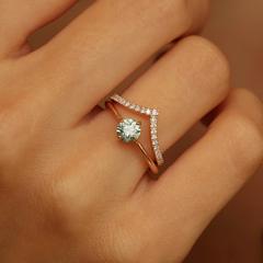 Nangi fine jewelry - green sapphire ring in rose_gold