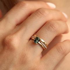 Nangi fine jewelry - white lab-grown diamond ring in yellow gold