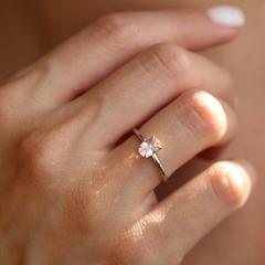 Nangi fine jewelry - pink tourmaline ring in white gold