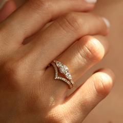 Nangi fine jewelry - white lab-grown diamond ring in gold