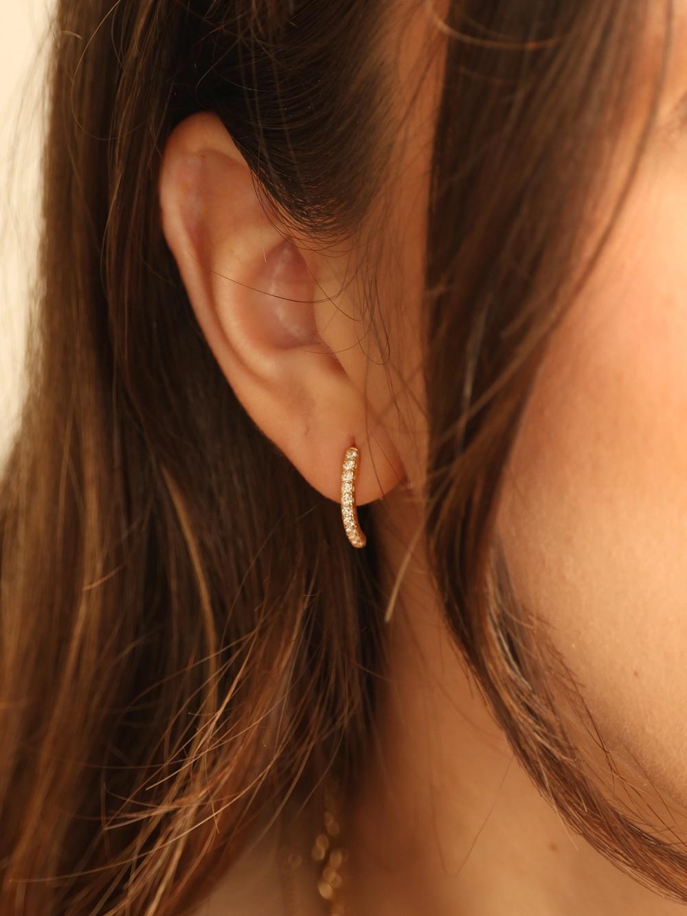 Diamond Snake Tail Earrings