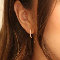 Nangi fine jewelry - white earring in yellow gold