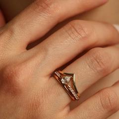 Nangi fine jewelry - white lab-grown diamond ring in gold