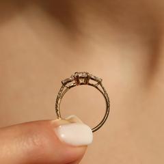 Nangi fine jewelry - white lab-grown diamond ring in gold