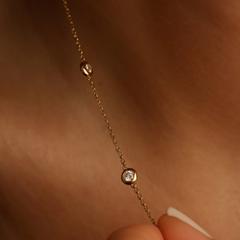 Nangi fine jewelry - white necklace in yellow gold