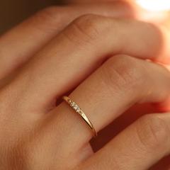 Nangi fine jewelry - white lab-grown diamond ring in gold