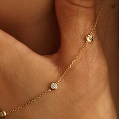 Nangi fine jewelry - white necklace in yellow gold
