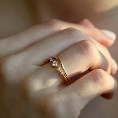Nangi fine jewelry - white lab-grown diamond ring in gold