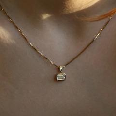 Nangi fine jewelry - white lab-grown diamond pendant in yellow gold