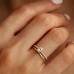 Nangi fine jewelry - white lab-grown diamond ring in gold