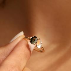 Nangi fine jewelry - green tourmaline ring in yellow gold