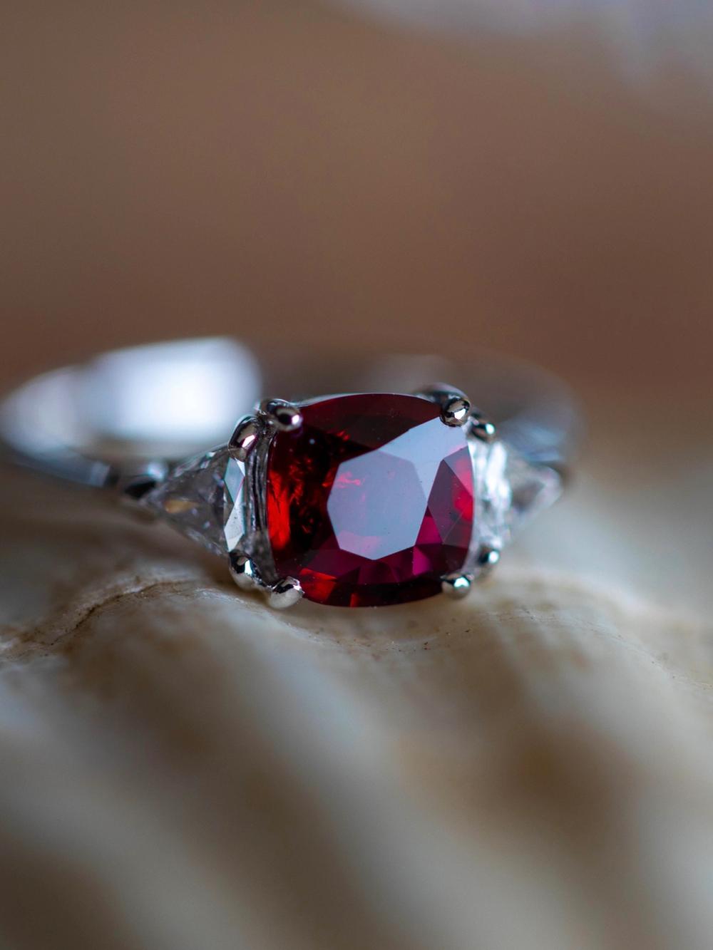 Ruby & Trillions in White Gold