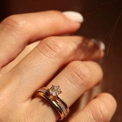 Nangi fine jewelry - white moonstone ring in yellow gold