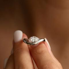 Nangi fine jewelry - white lab-grown diamond ring in gold