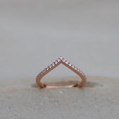 Nangi fine jewelry - white lab-grown diamond ring in rose_gold