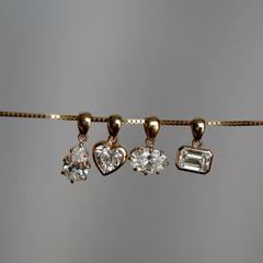 Nangi fine jewelry - white lab-grown diamond pendant in yellow gold