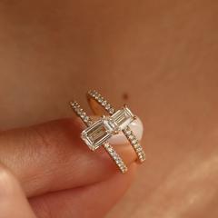 Nangi fine jewelry - white lab-grown diamond ring in gold