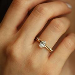 Nangi fine jewelry - white lab-grown diamond ring in gold
