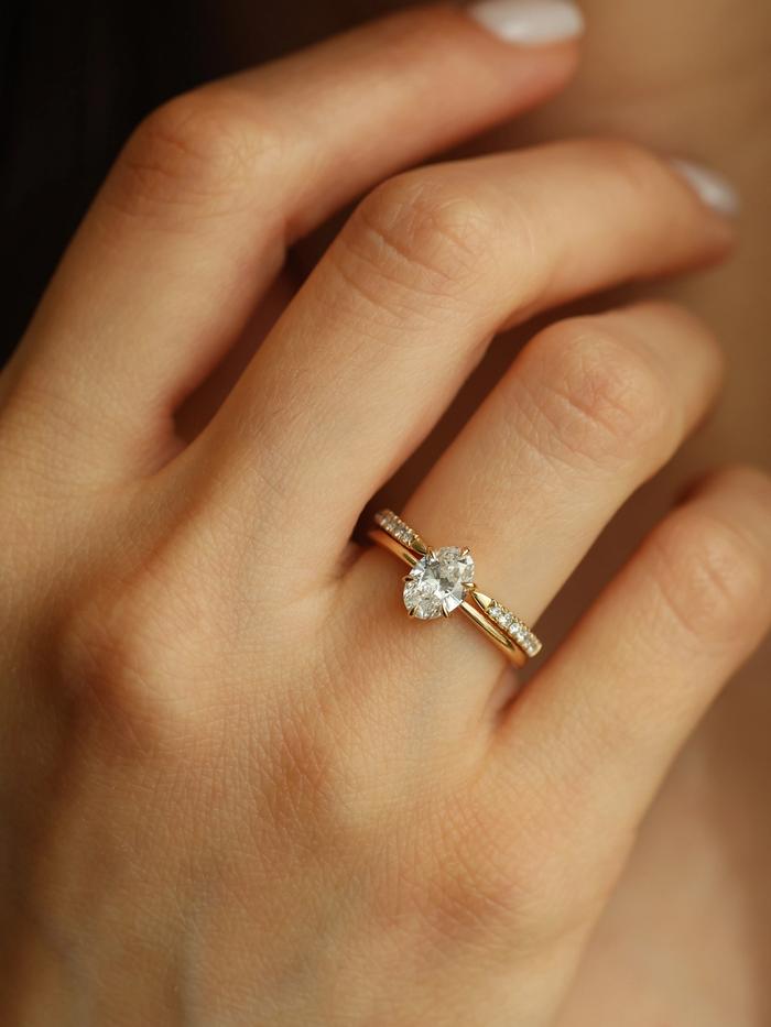 Nangi fine jewelry - white lab-grown diamond ring in gold
