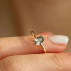 Nangi fine jewelry - grey ring in yellow gold