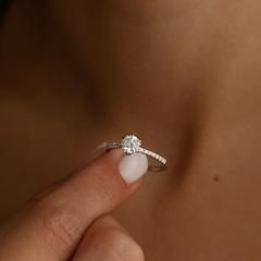 Nangi fine jewelry - white lab-grown diamond ring in gold