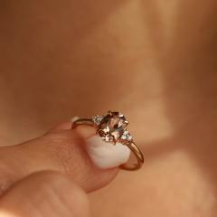 Nangi fine jewelry - brown tourmaline ring in yellow gold
