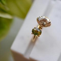 Nangi fine jewelry - champagne tourmaline ring in yellow gold
