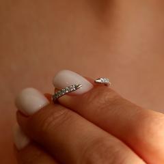 Nangi fine jewelry - white lab-grown diamond ring in white gold