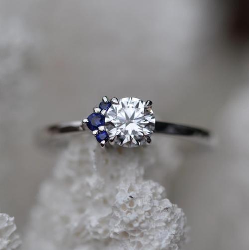 Nangi fine jewelry - white lab-grown diamond ring in white gold