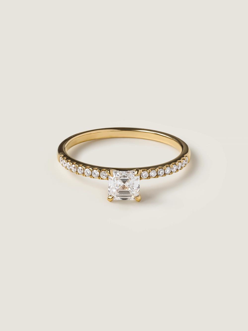 Swan Asscher Pavé Diamond Ring – 0.50 Carat