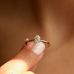 Nangi fine jewelry - white lab-grown diamond ring in gold