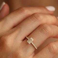 Nangi fine jewelry - white lab-grown diamond ring in gold