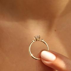 Nangi fine jewelry - white lab-grown diamond ring in gold