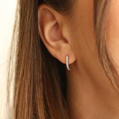 Nangi fine jewelry - white lab-grown diamond earring in white gold