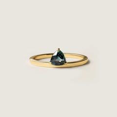 Nangi fine jewelry - teal / Peacock ring in yellow gold