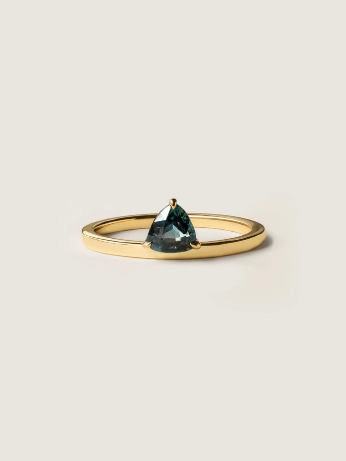 Nangi fine jewelry - teal / Peacock ring in yellow gold