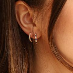 Nangi fine jewelry - white earring in yellow gold