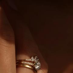 Nangi fine jewelry - white lab-grown diamond ring in gold