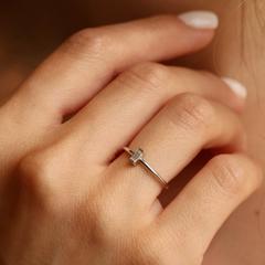 Nangi fine jewelry - white lab-grown diamond ring in gold