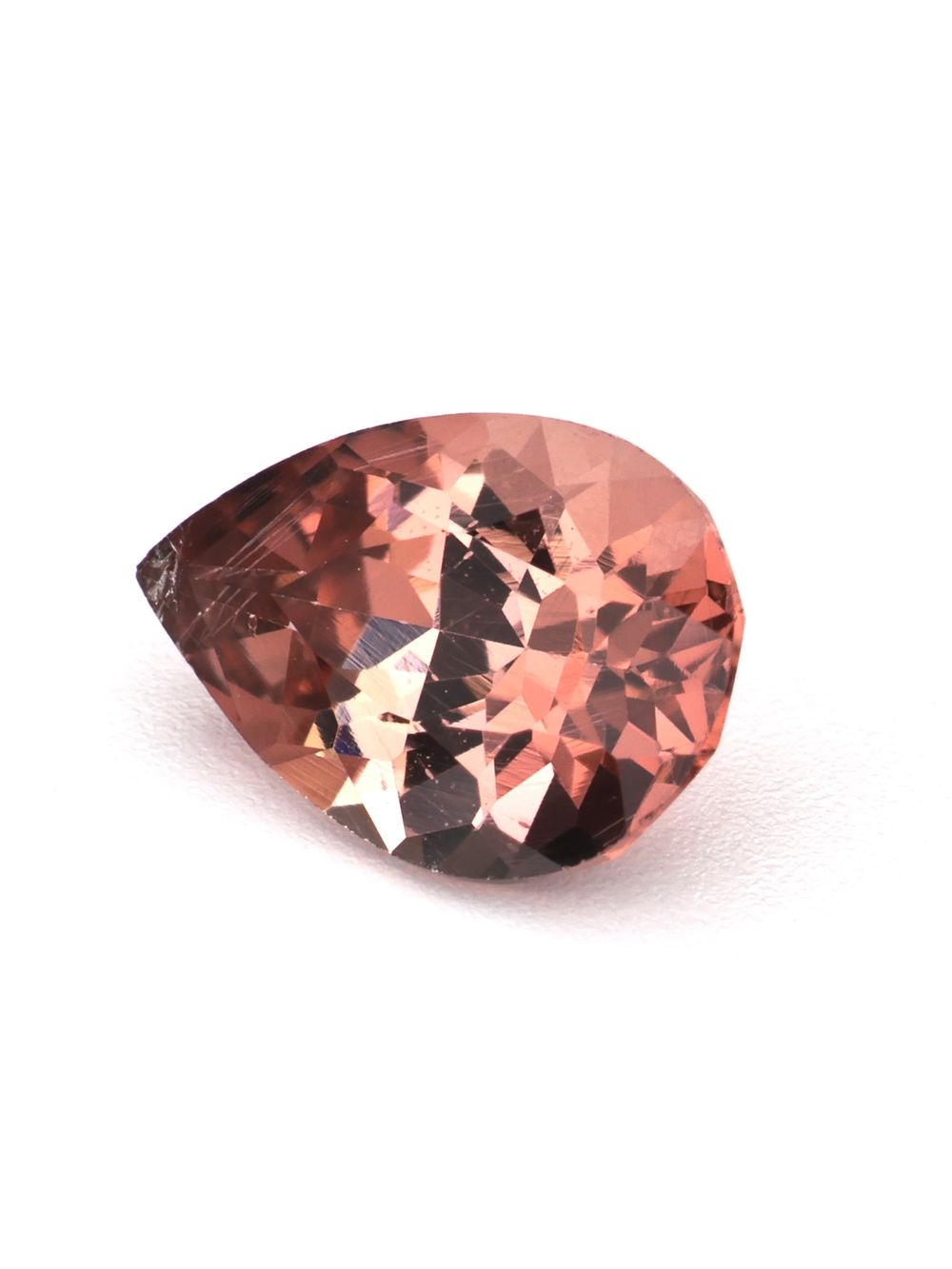 0.53 ct Coral Peach, Pear Cut Tourmaline