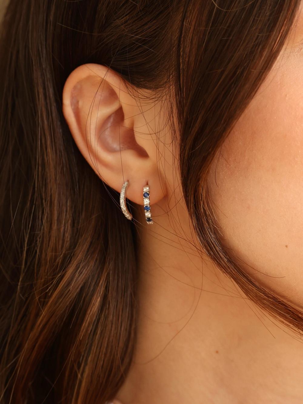 Diamond Snake Tail Earrings & White Gold