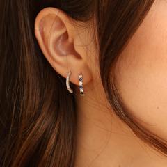 Nangi fine jewelry - white lab-grown diamond earring in white gold