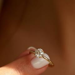 Nangi fine jewelry - white lab-grown diamond ring in gold